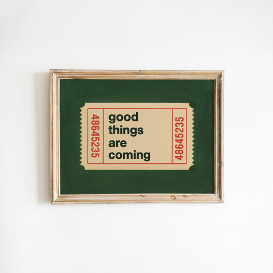 Motivational Wall Art – Vintage Ticket Poster With Positive Quote And Retro Typography Print