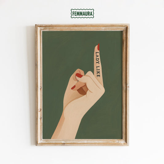 Feminist Quote Poster – Bold Middle Finger Artwork | Empowering Wall Art
