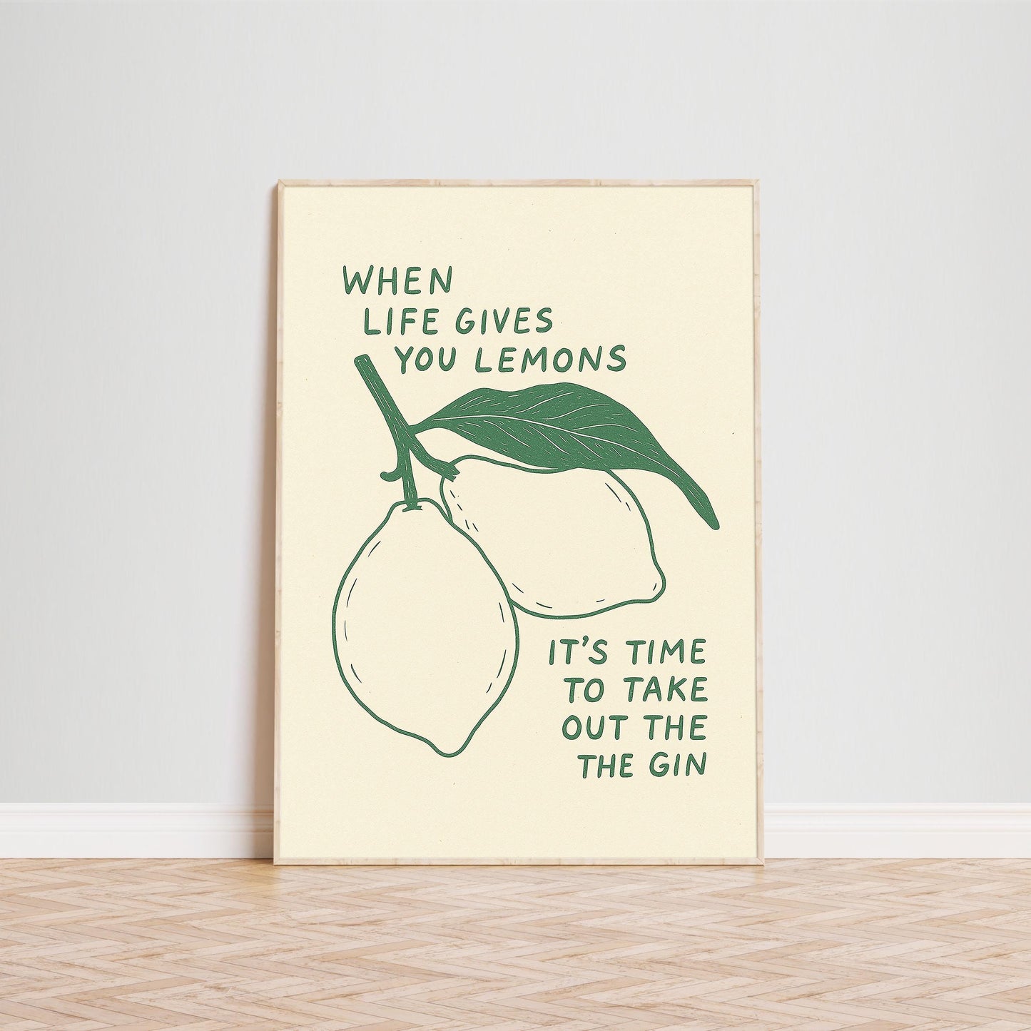 When Life Gives You Lemons Poster – Funny Retro Kitchen Wall Art