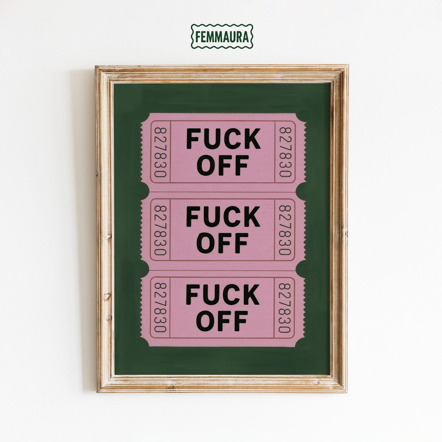 Funny Swear Poster – Bold Graphic Wall Print | Pink Green Retro Style Art