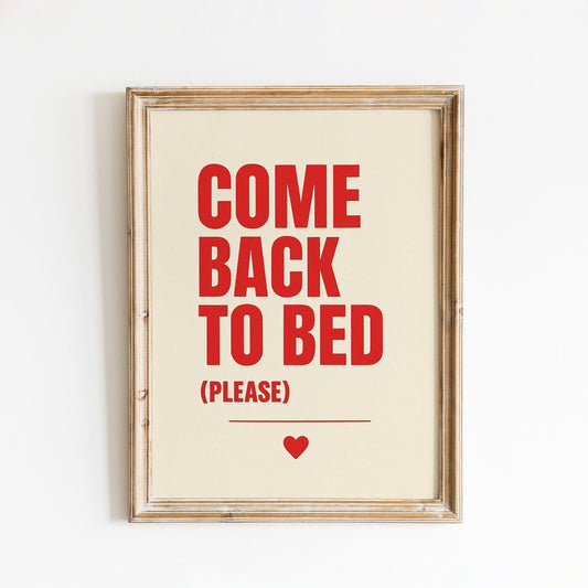 Romantic Bedroom Wall Art – Minimalist Typography Print With Red Text Poster