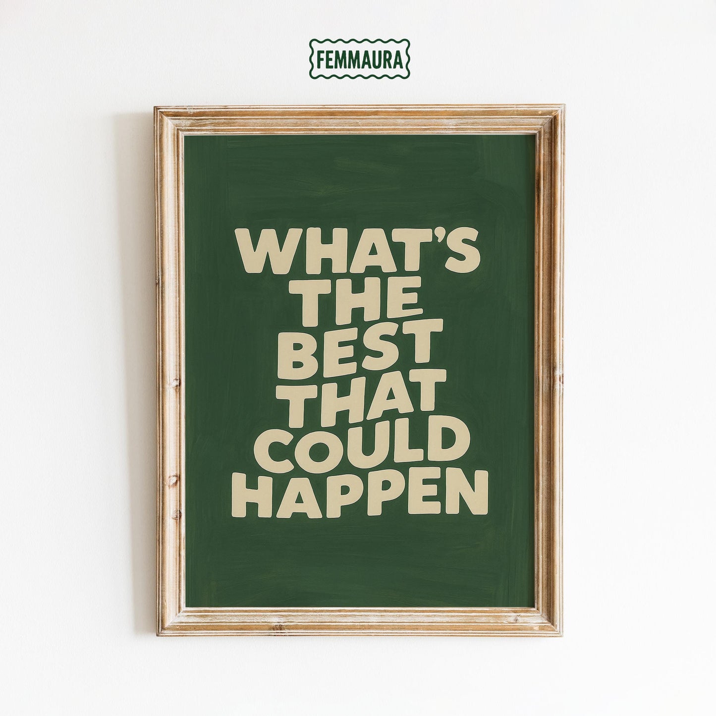 Motivational Quote Poster – Retro Green Typography Decor | Positive Wall Art Print