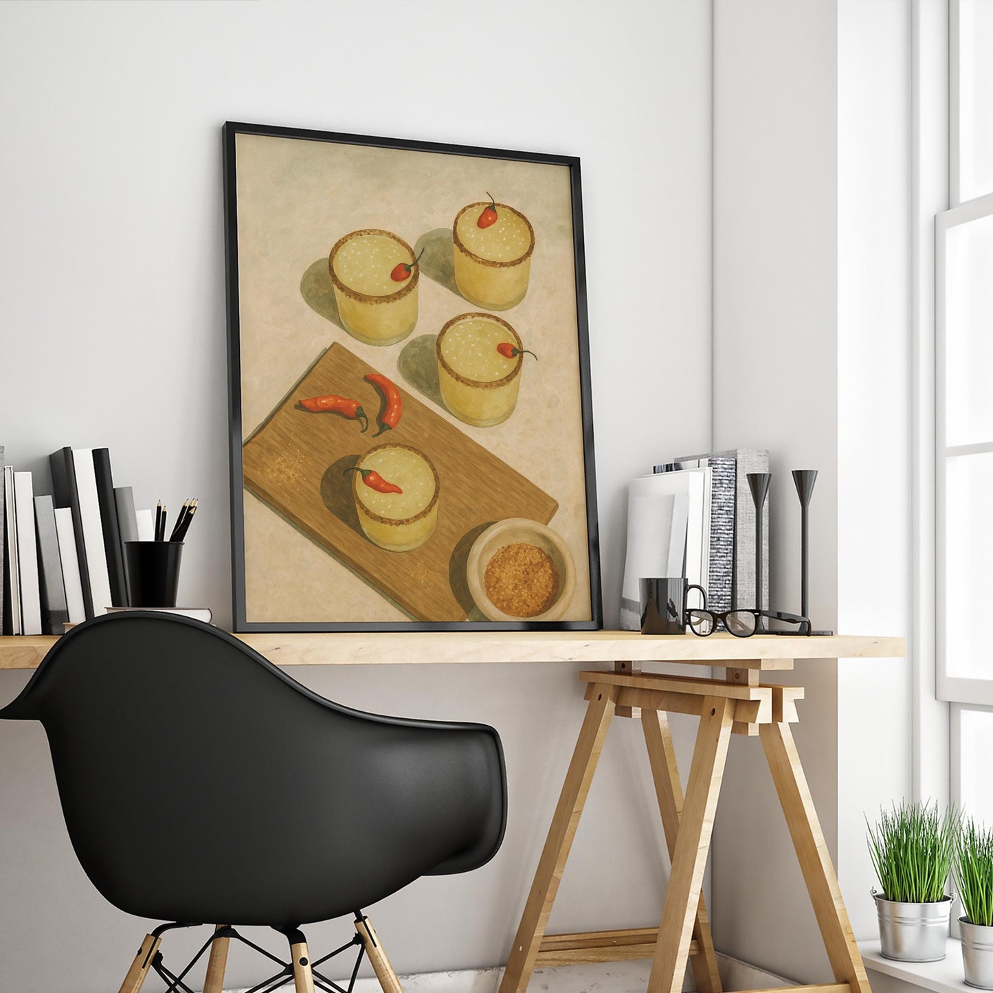 Spicy Margarita Poster – Retro Cocktail Art With Chili Pepper Artwork