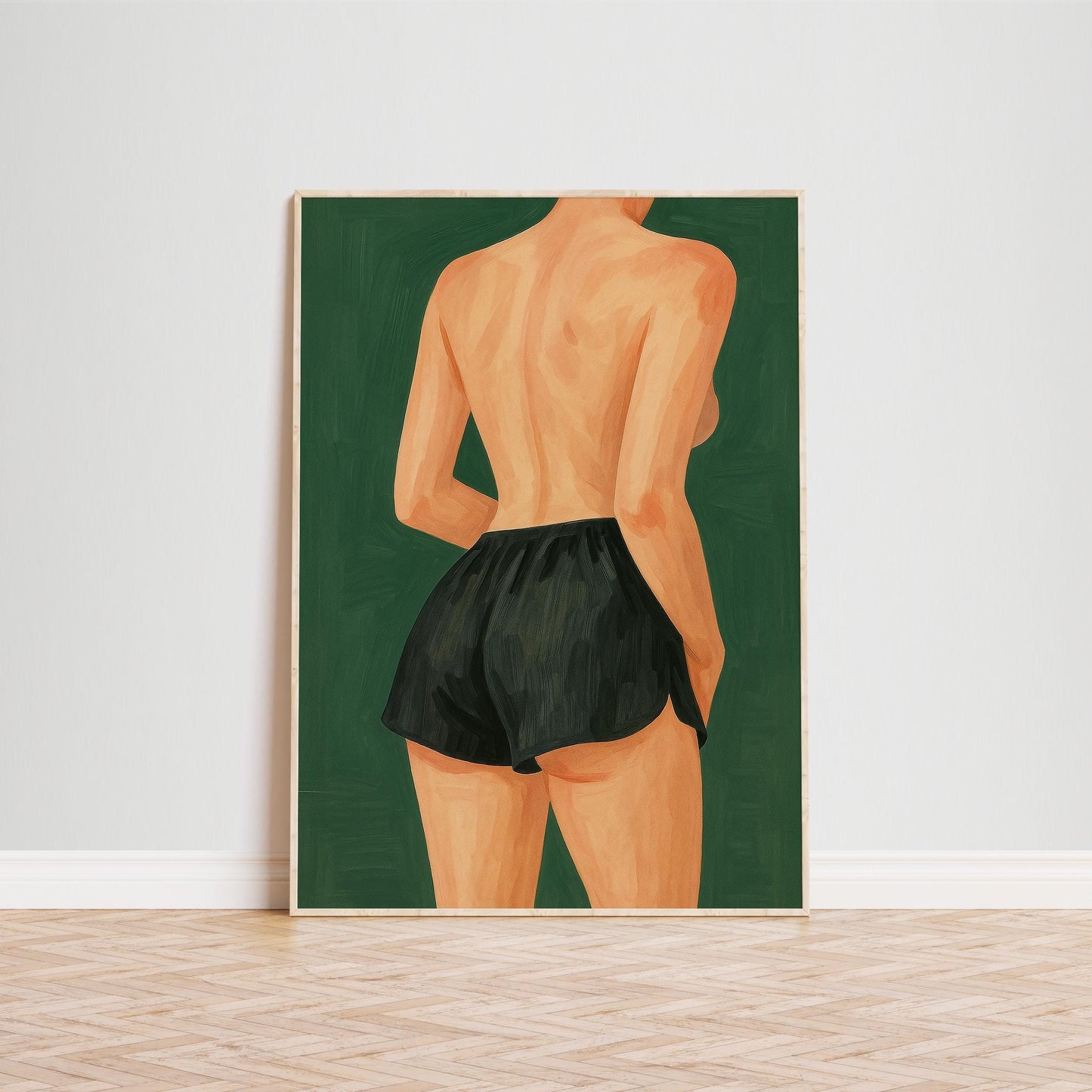 Minimal Feminine Wall Art – Backless Woman Poster | Elegant Nude Illustration