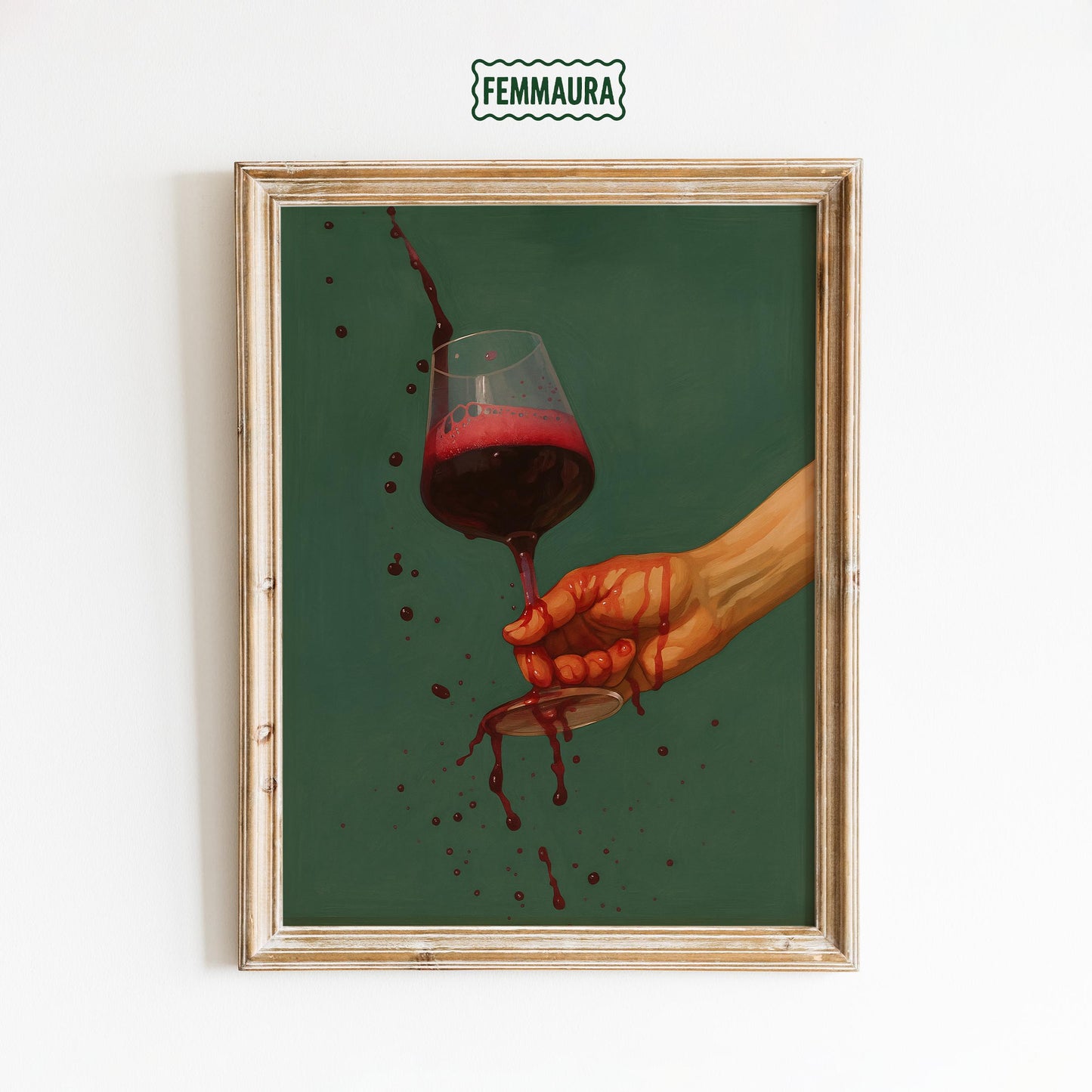 Spilled Wine Poster – Bold Retro Wall Art With Dramatic Wine Artwork