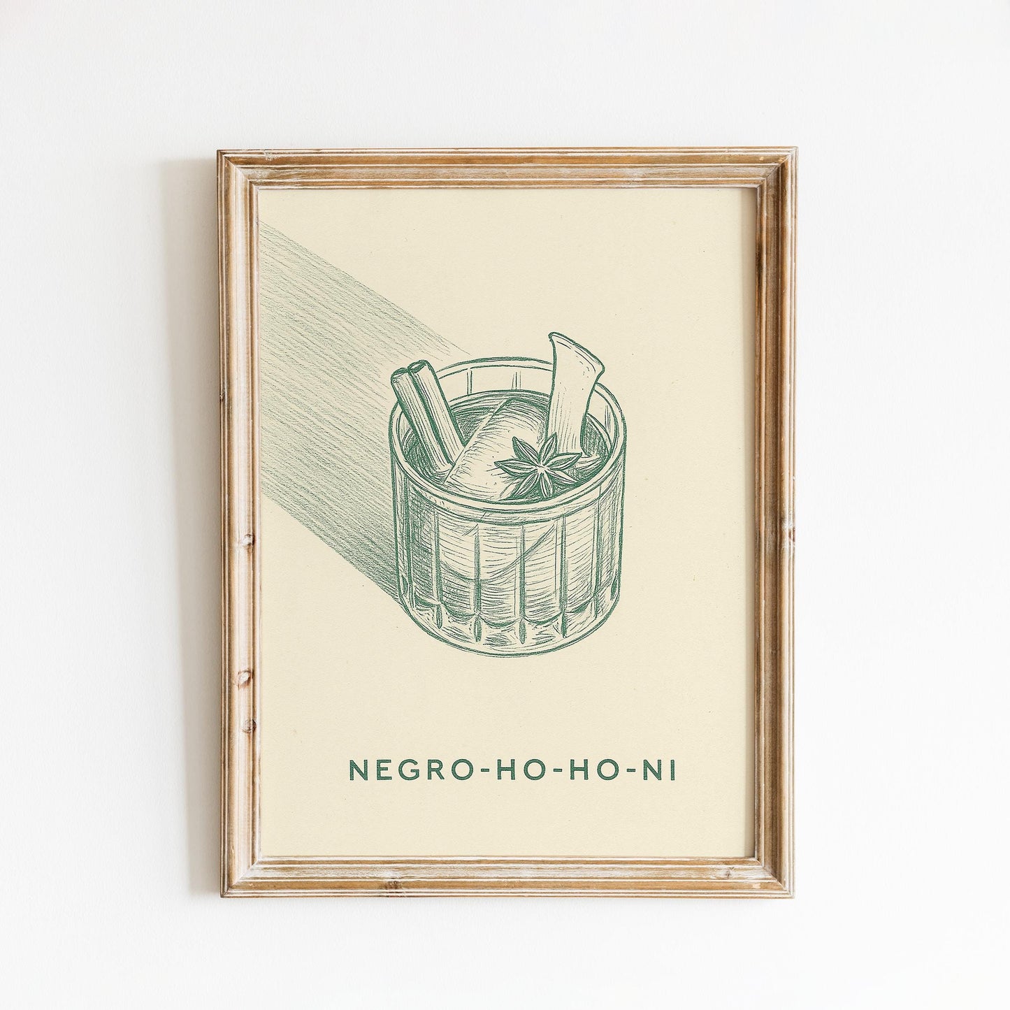 Holiday Negroni Poster – Vintage Cocktail Print | Festive Drink Art Decor