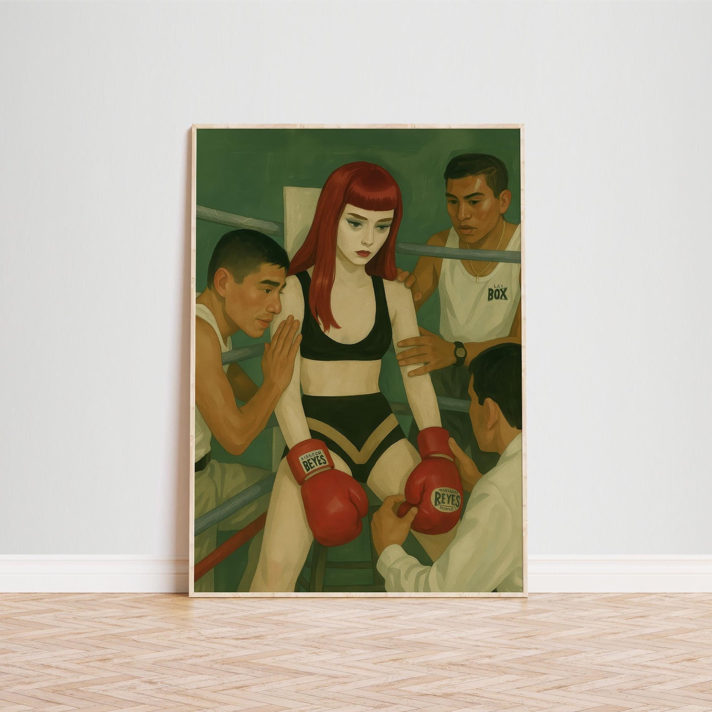 Female Boxer Wall Art – Vintage Boxing Print With Strong Woman Poster