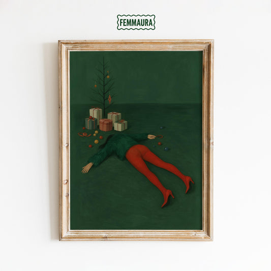 Funny Christmas Poster – Drunk Holiday Decor | Vintage Xmas Art Print