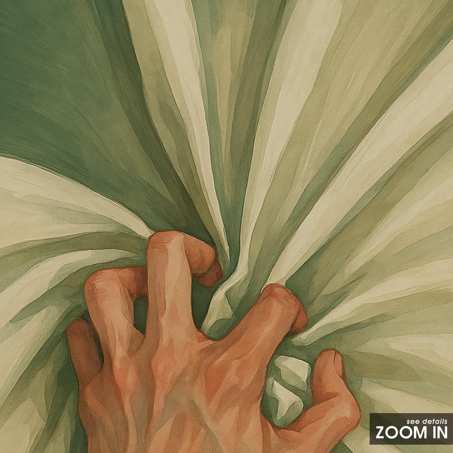 Bold Minimalist Wall Art – Striking Hand Gesture Poster with Moody Green Tones