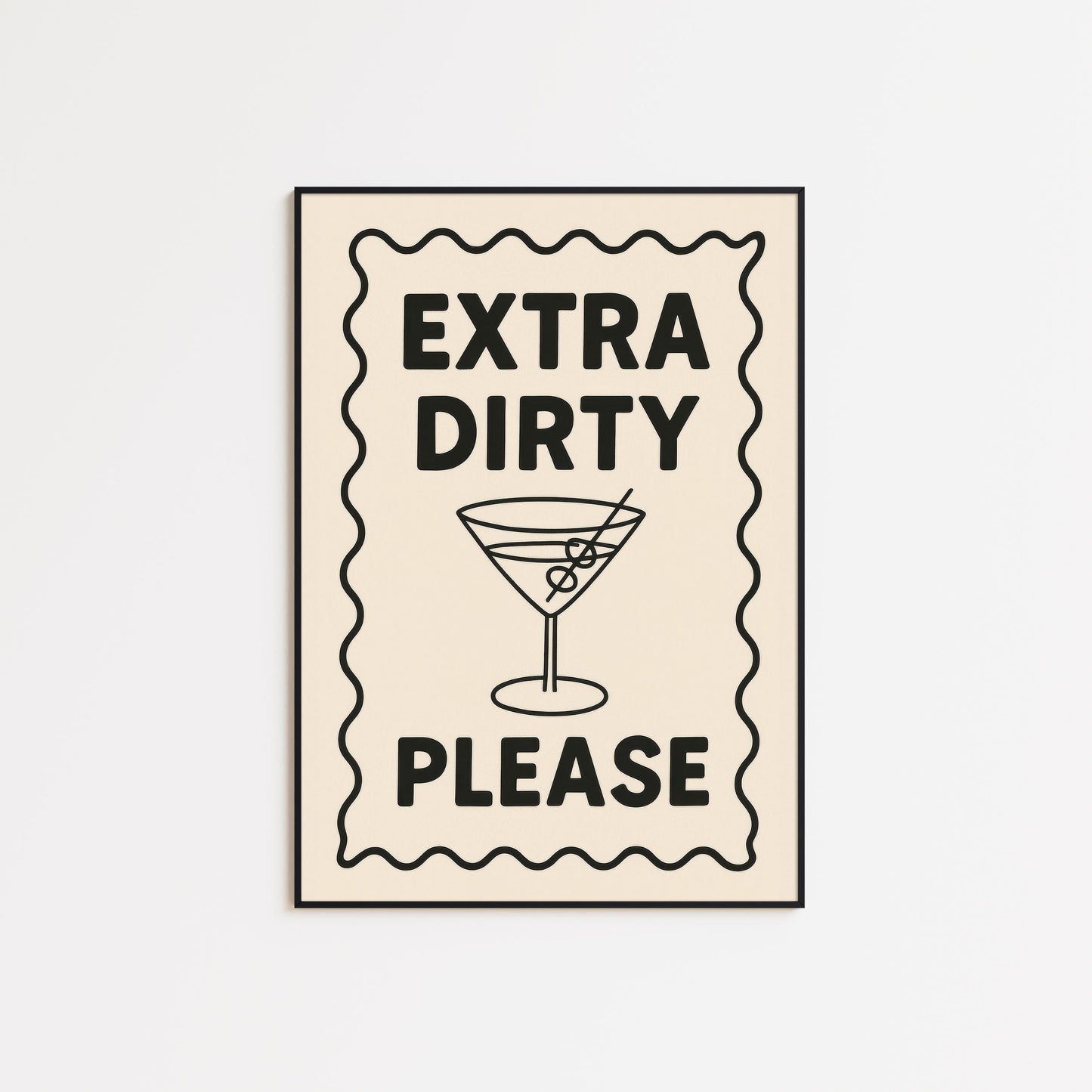 Martini Quote Wall Art – Minimalist Quote Poster With Playful Cocktail Design