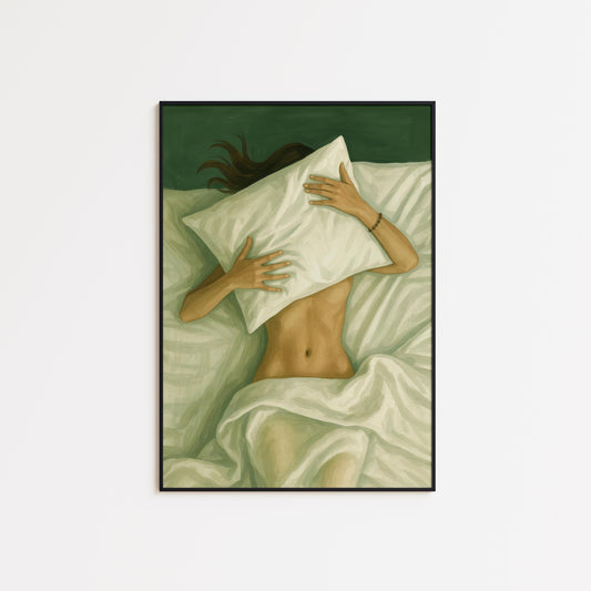 Sensual Bedroom Poster – Intimate Feminine Nude Print | Boudoir Wall Decor
