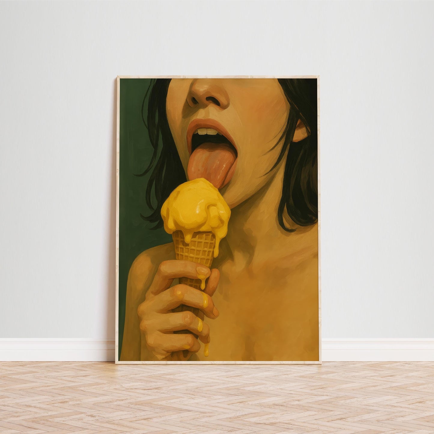 Melting Ice Cream Poster – Bold Retro Pop Art Wall Print with Playful Style