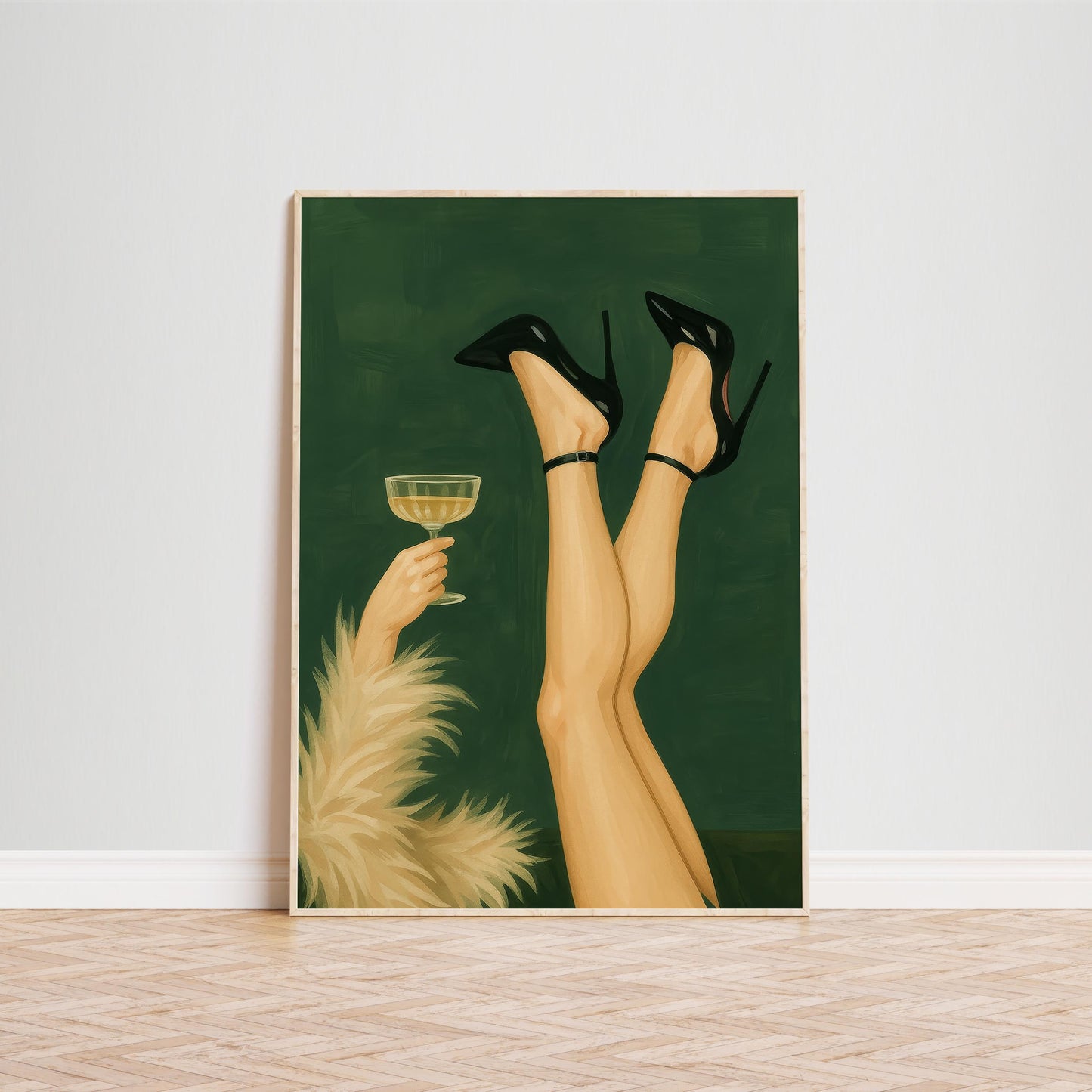 Champagne Toast Art – Glam Wall Decor | Elegant Party Vibe Poster Print