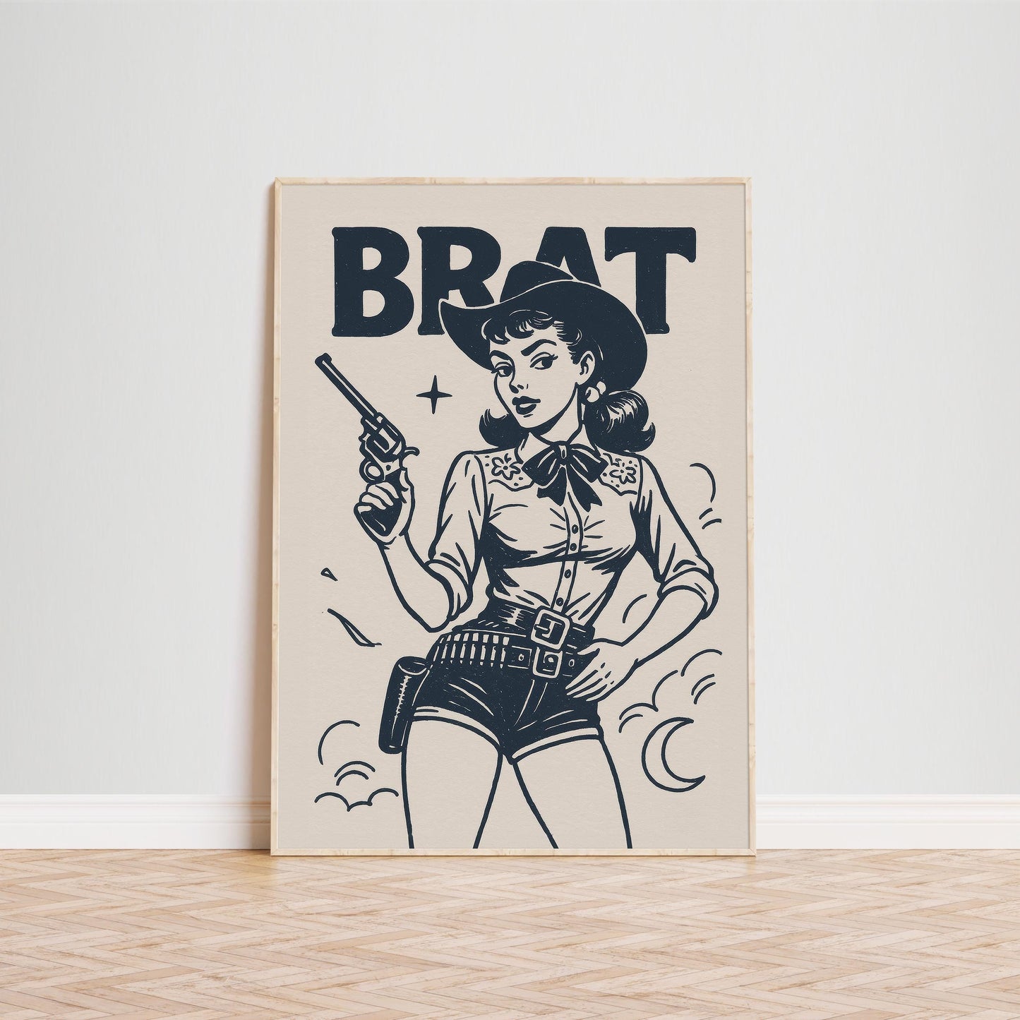 BRAT – Retro Cowgirl Attitude Poster