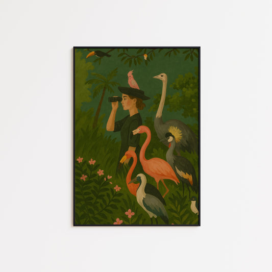 Tropical Bird Art Print – Vibrant Exotic Bird Wall Decor & Jungle Wildlife Poster