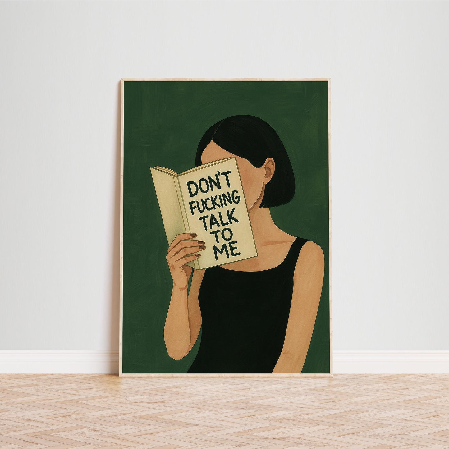 Bold Feminist Poster – Retro Wall Art With Moody Green Semi-Glossy Paper