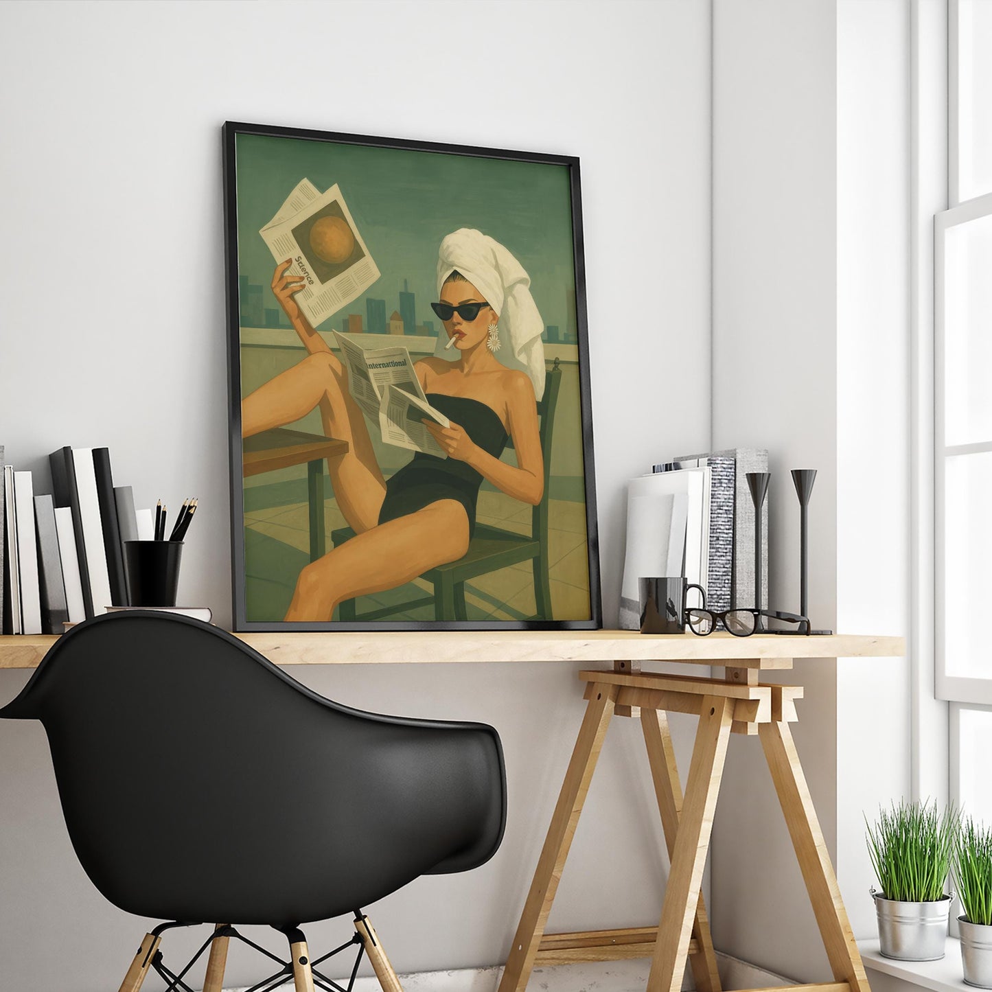 Retro Woman Poster – Glamorous Feminine Wall Art With Moody Cinematic Tones