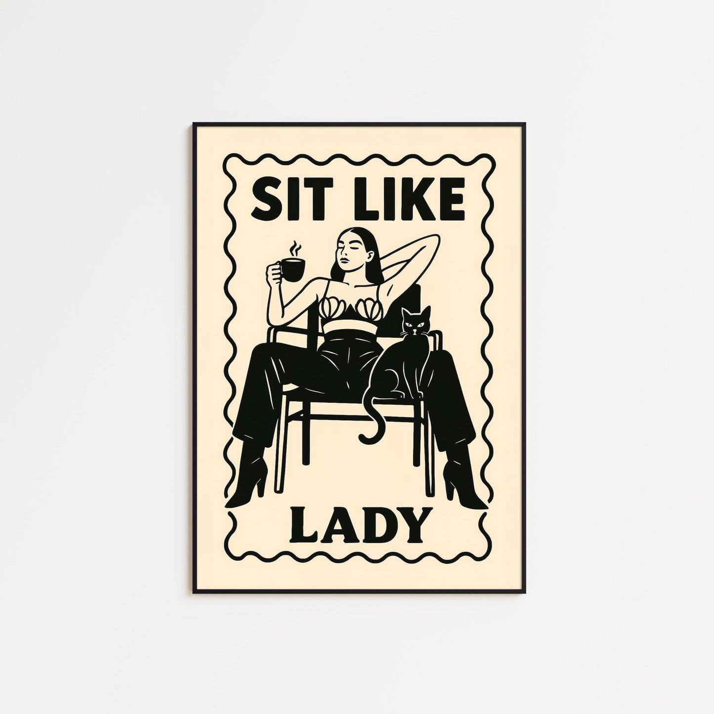 Feminist Poster – Bold Wall Art with Cat Lover Decor and Empowering Quote