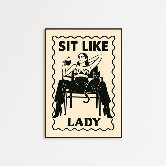 Feminist Poster – Bold Wall Art with Cat Lover Decor and Empowering Quote