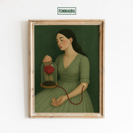 Surreal Feminine Art Print – Symbolic Love Art With Gothic Romance & Poetic Surrealism