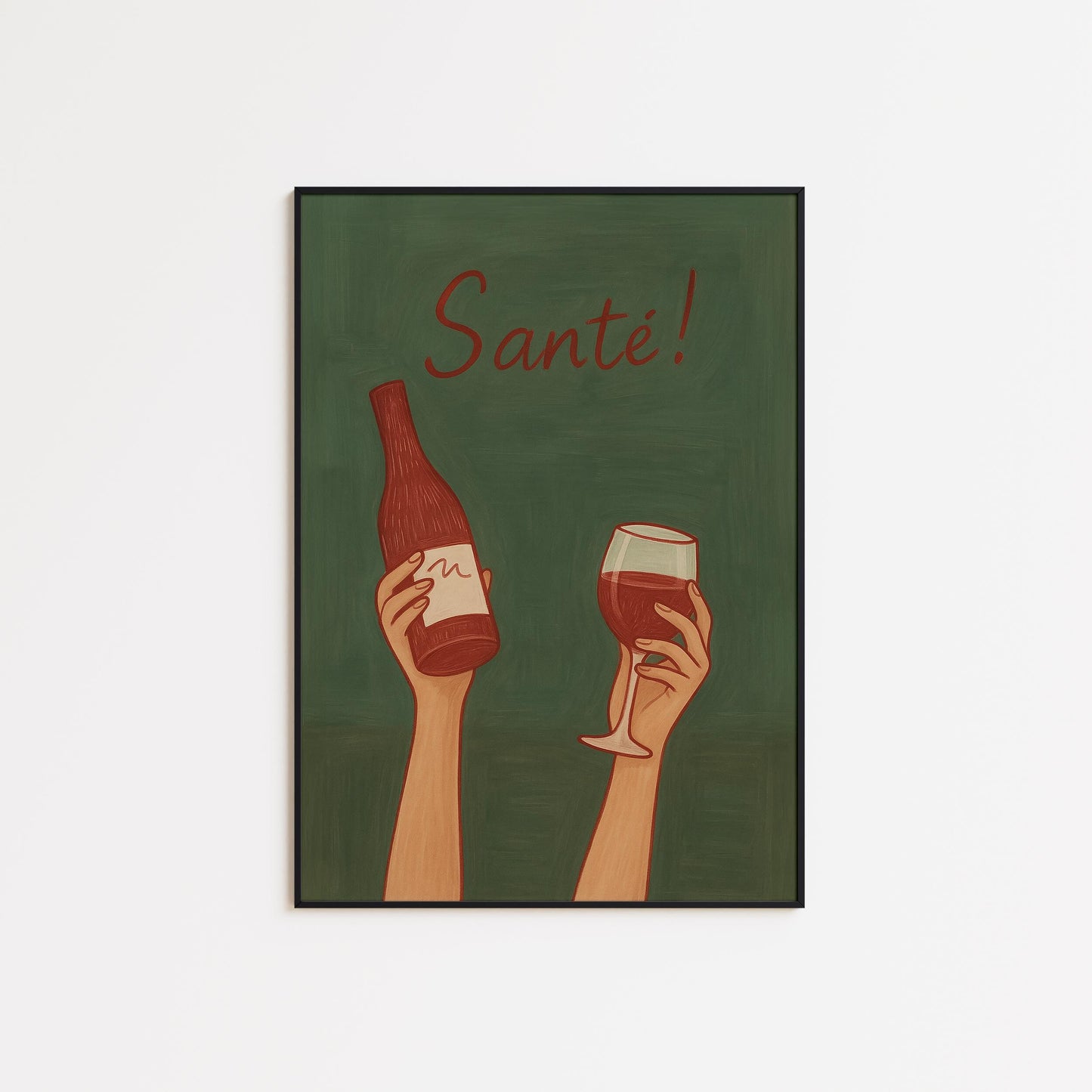 French Wine Poster – Stylish Wine Wall Art | Minimalist Kitchen Decor