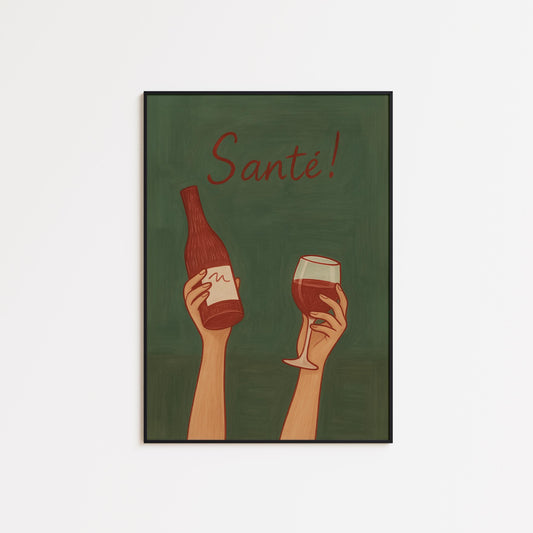 French Wine Poster – Stylish Wine Wall Art | Minimalist Kitchen Decor