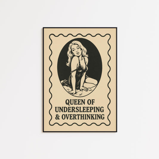 Monochrome Mental Health Poster – Retro Wall Art With Emotional Realism