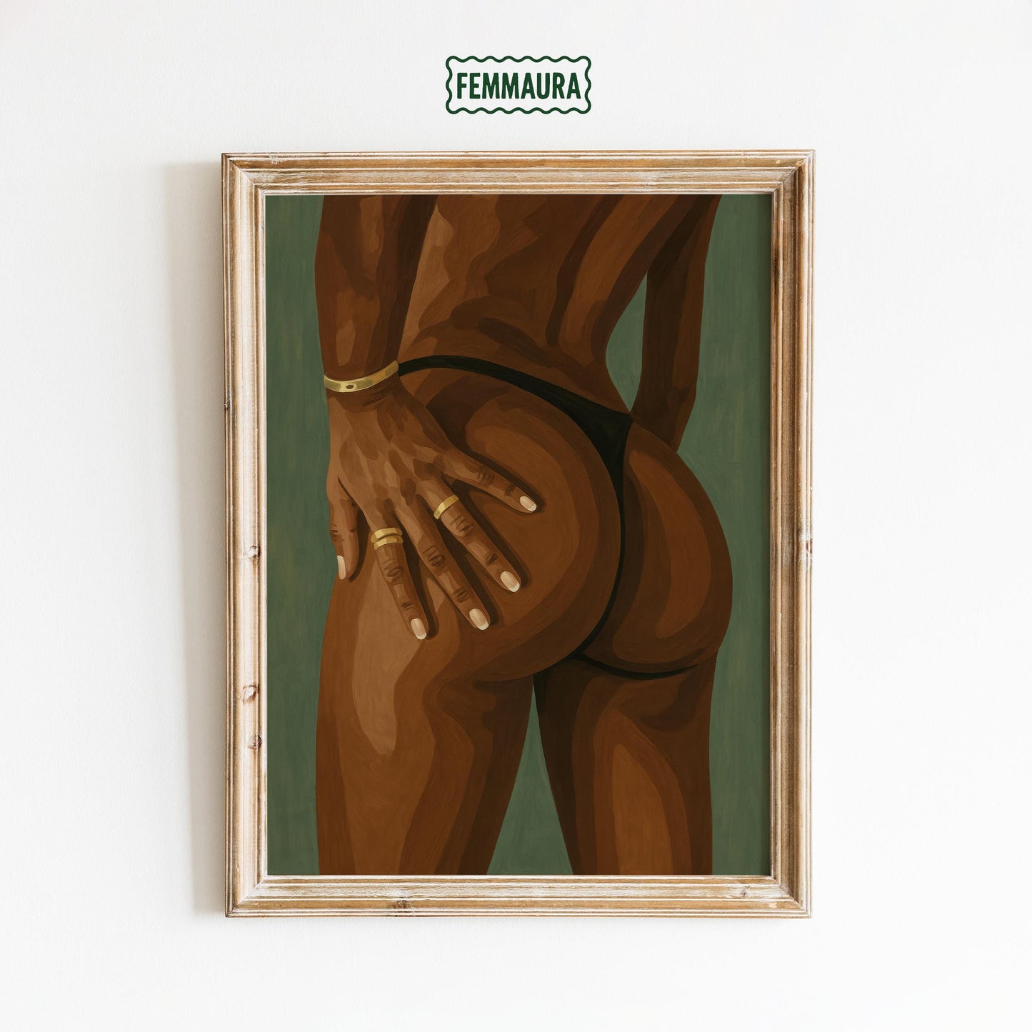 Sensual Feminine Art Print – Brown Skin Body Positive Poster | Empowered Female Decor
