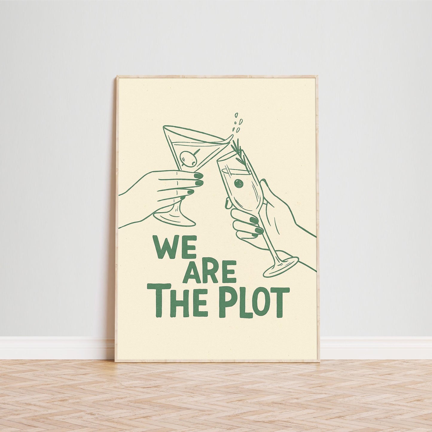 We Are The Plot Poster – Minimal Retro Bar Wall Art