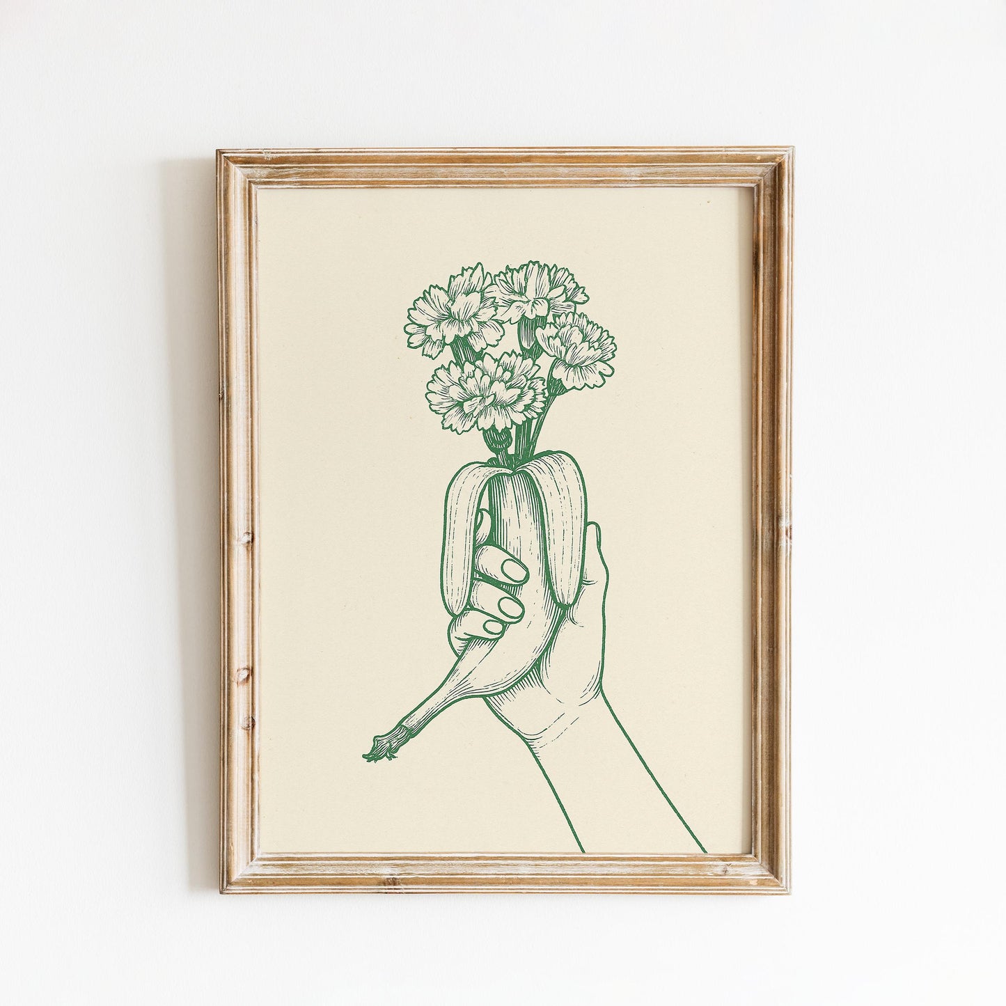 Banana Bouquet Poster – Surreal Botanical Line Art Print