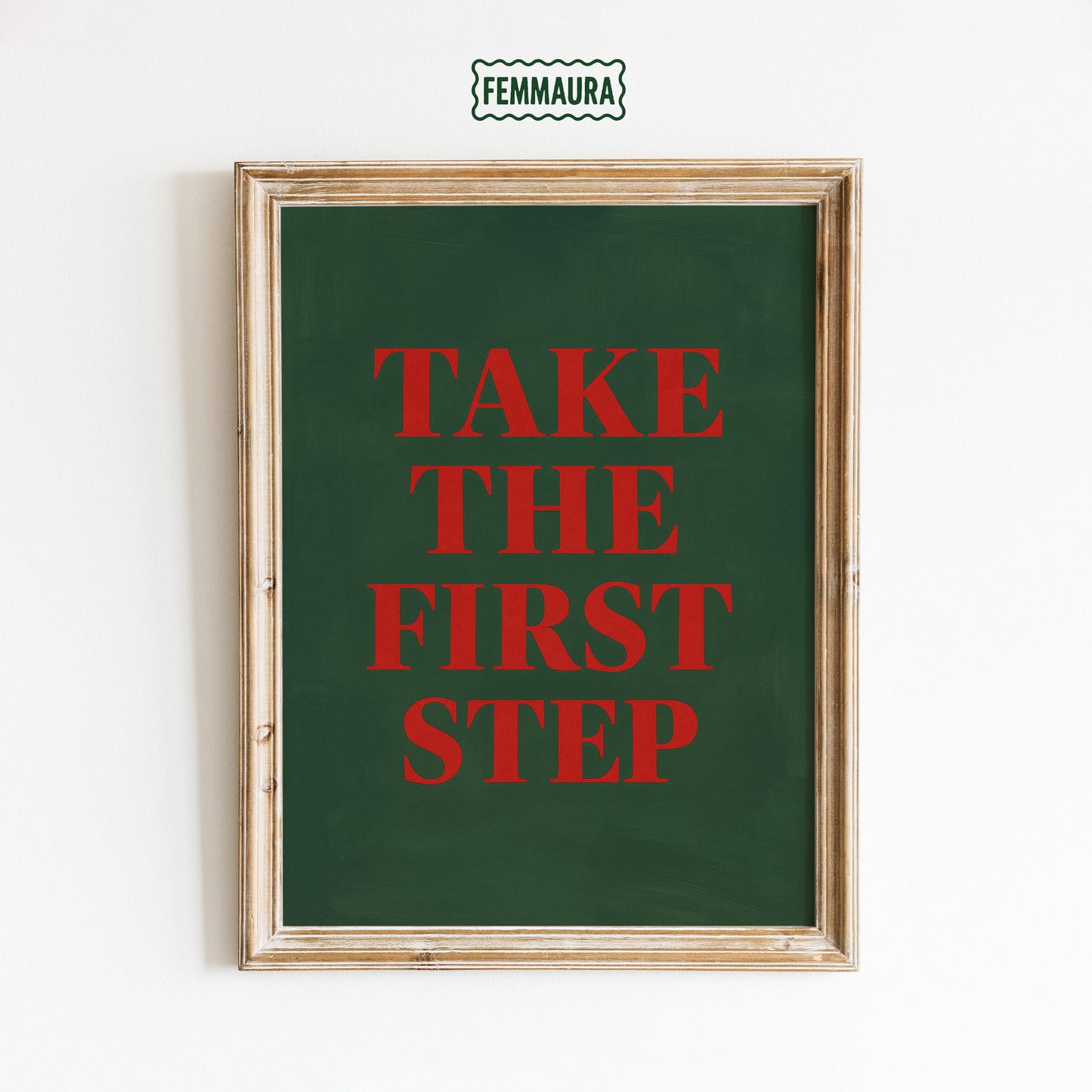 Motivational Minimalist Poster – Take First Step Art | Inspirational Wall Decor