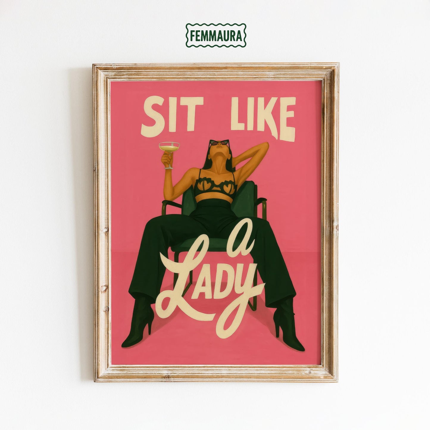 Feminist Wall Art – Bold Female Empowerment Poster | Pink Retro Modern Print