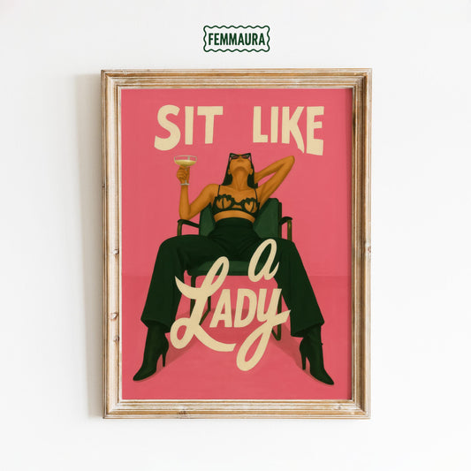 Feminist Wall Art – Bold Female Empowerment Poster | Pink Retro Modern Print