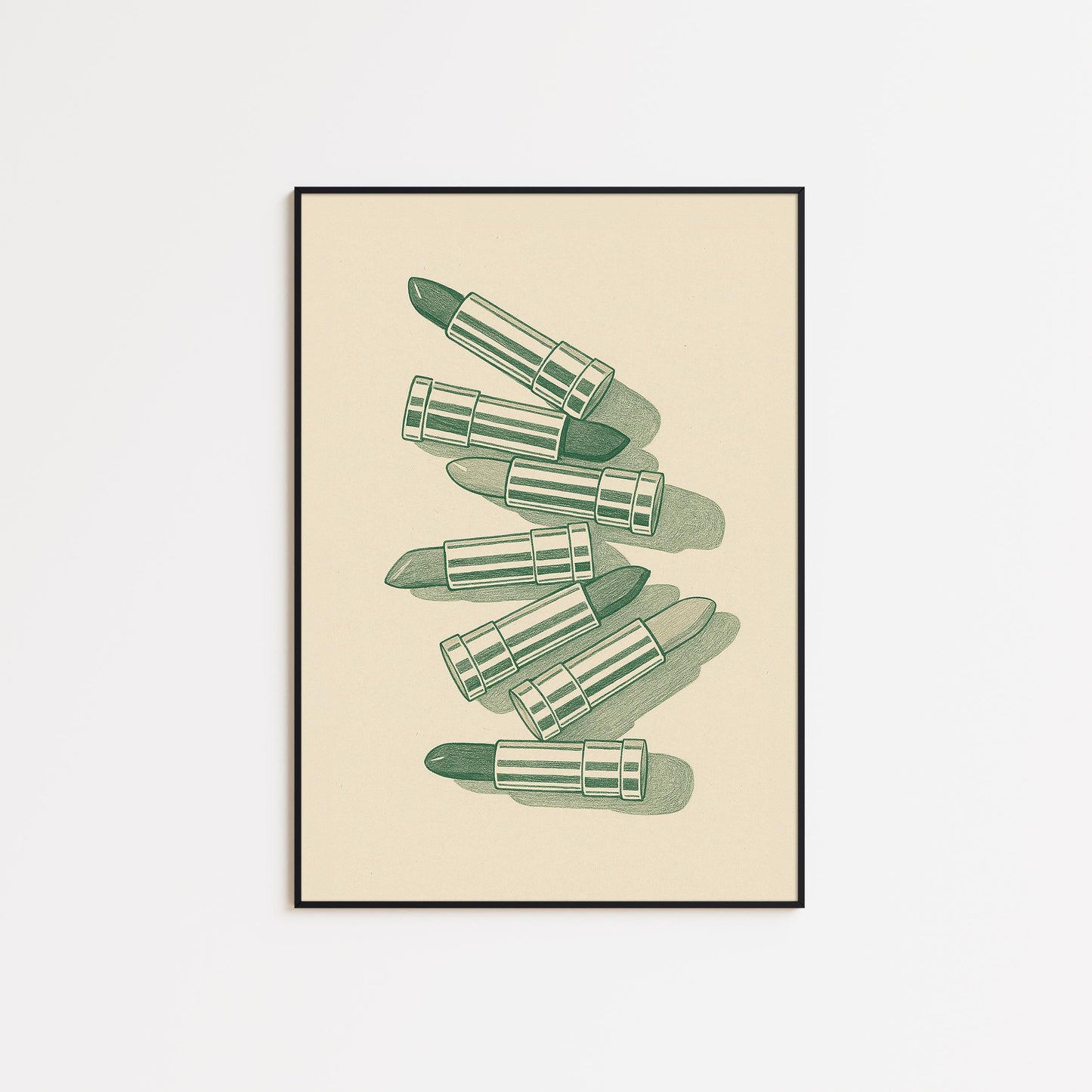 Lipsticks Poster – Minimalist Beauty Line Art Print