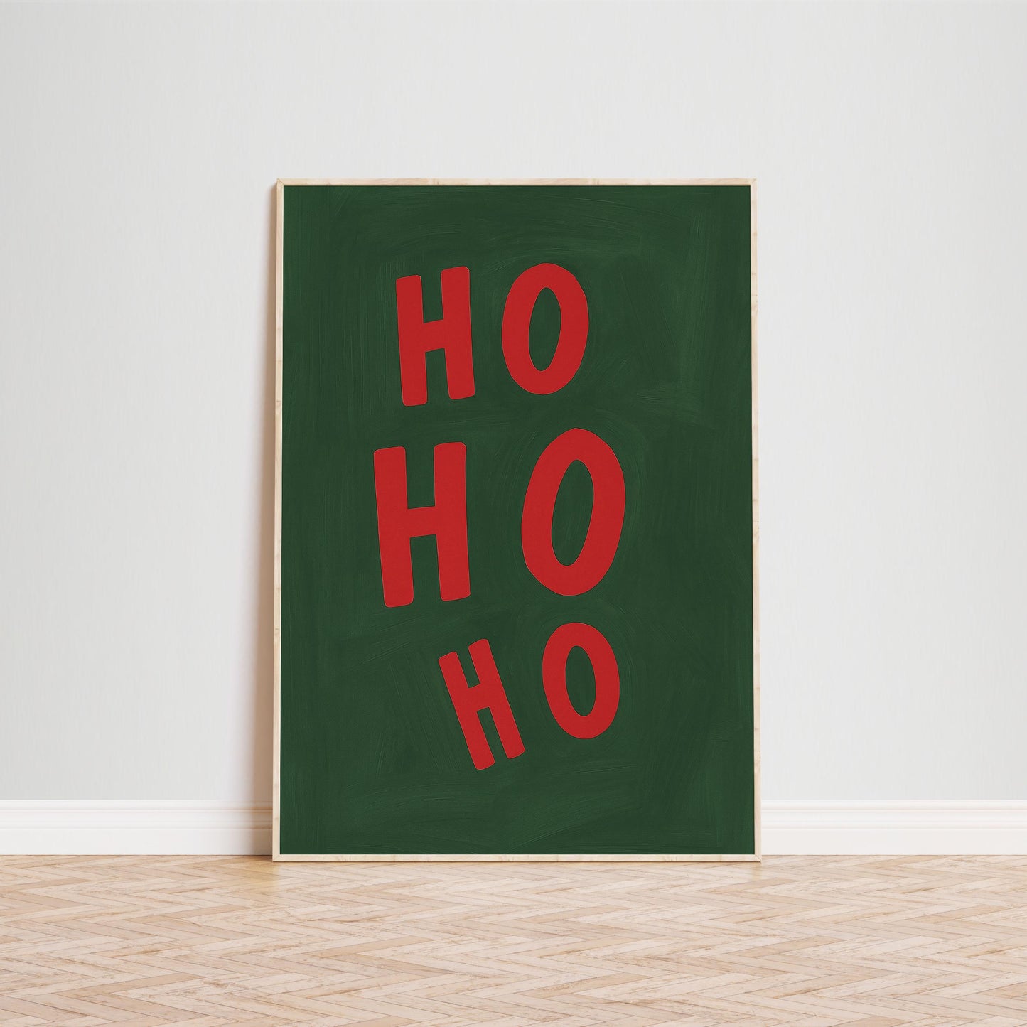 Christmas Wall Art – Retro Holiday Poster With Red Green Classic Colors