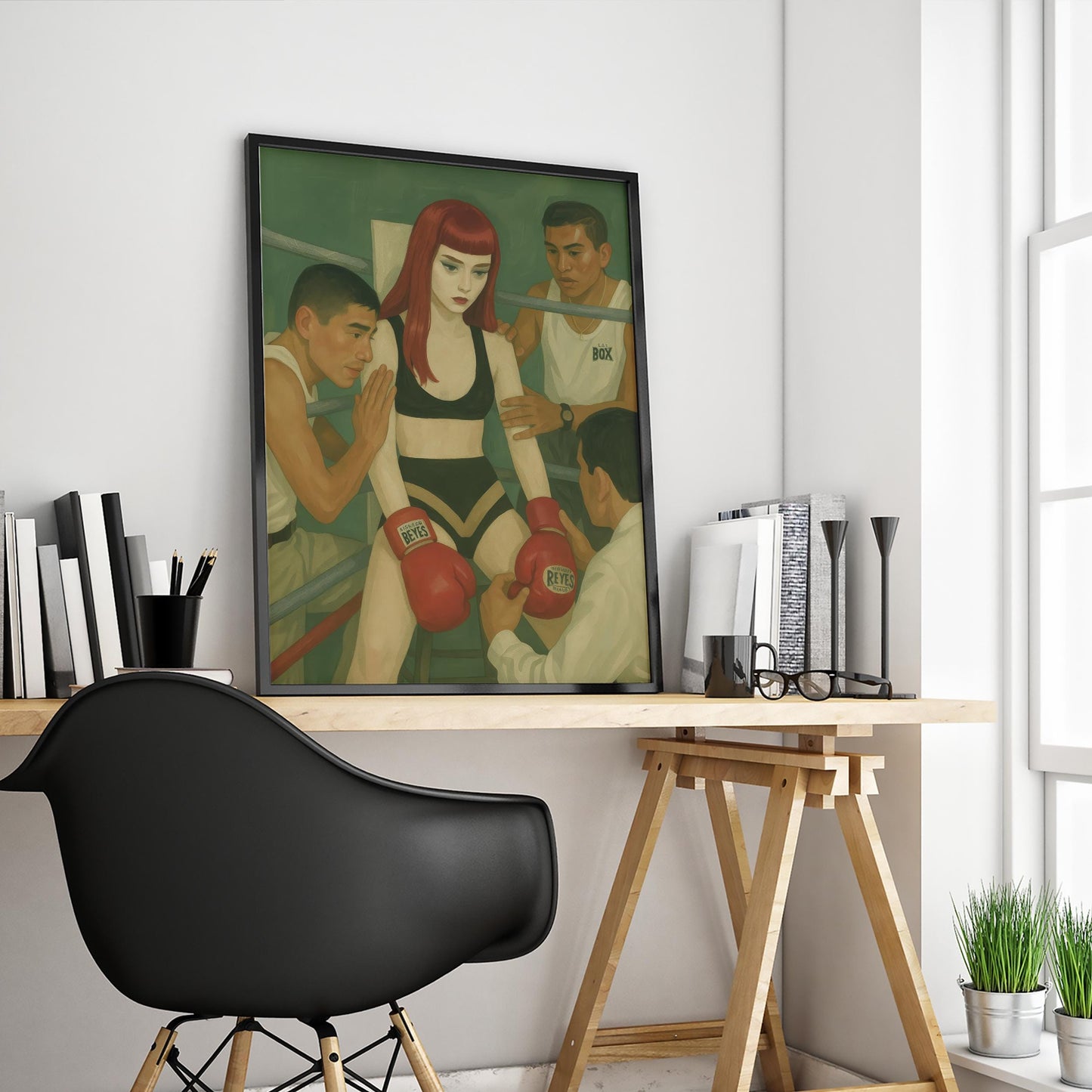 Female Boxer Wall Art – Vintage Boxing Print With Strong Woman Poster