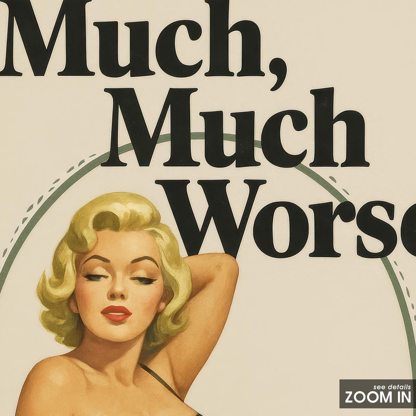 Retro Pin-Up Poster – Feminist Wall Art With Dark Humor Quote & Vintage Glam