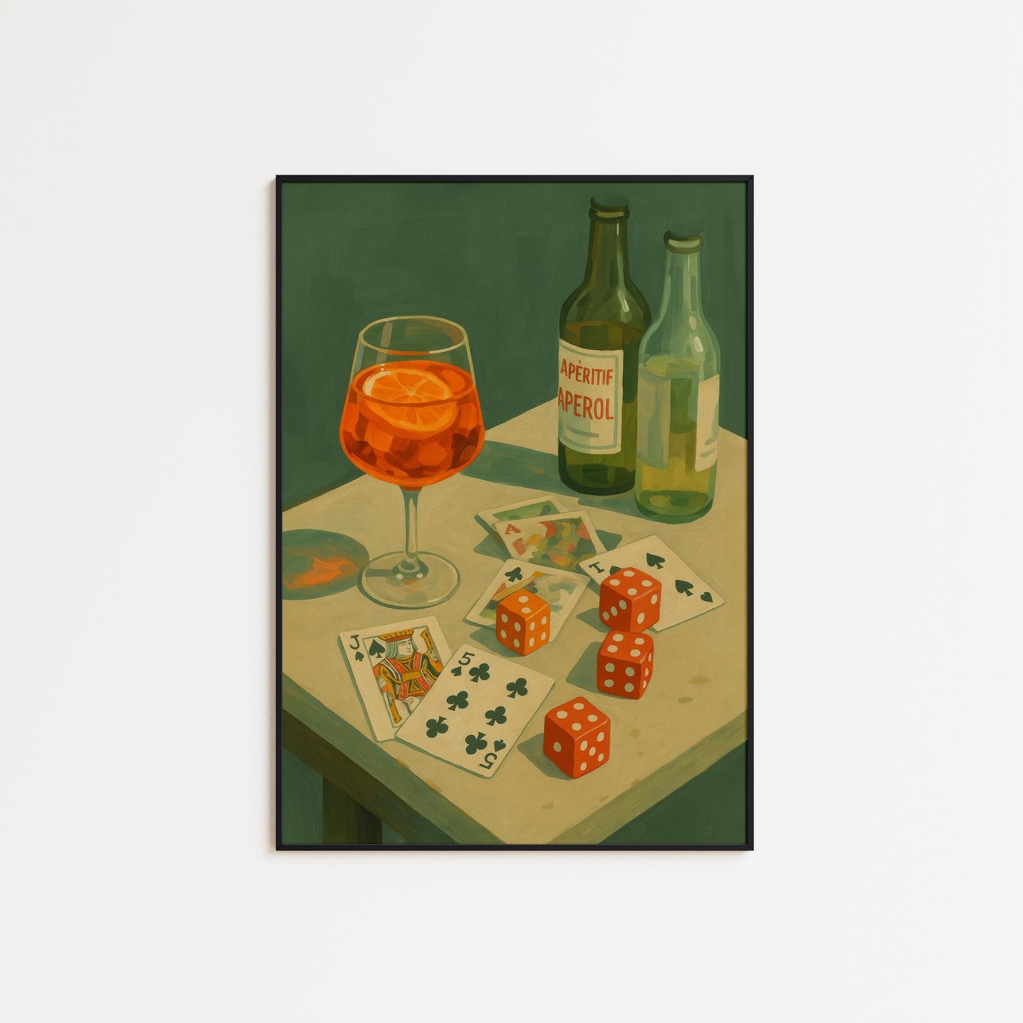 Aperol Spritz Poster – Retro Game Night Cocktail Bar Art | Stylish Wall Decor