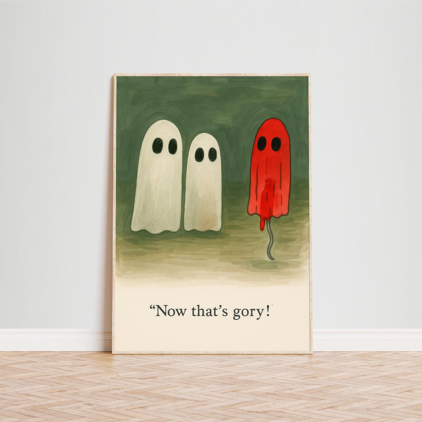 Funny Ghost Poster – Dark Humor Wall Art With Gory Pun And Macabre Humor