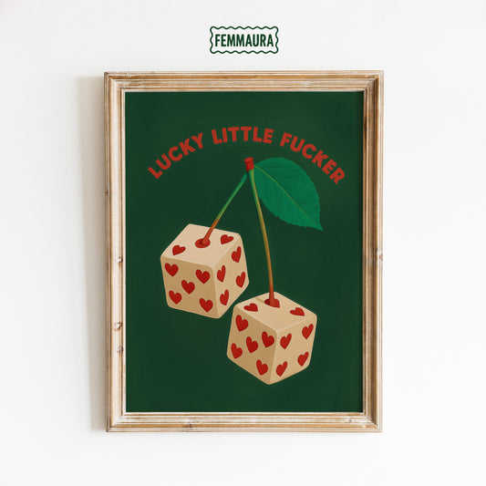 Retro Dice Wall Art – Vintage Dice Decor With Bold Typography Poster