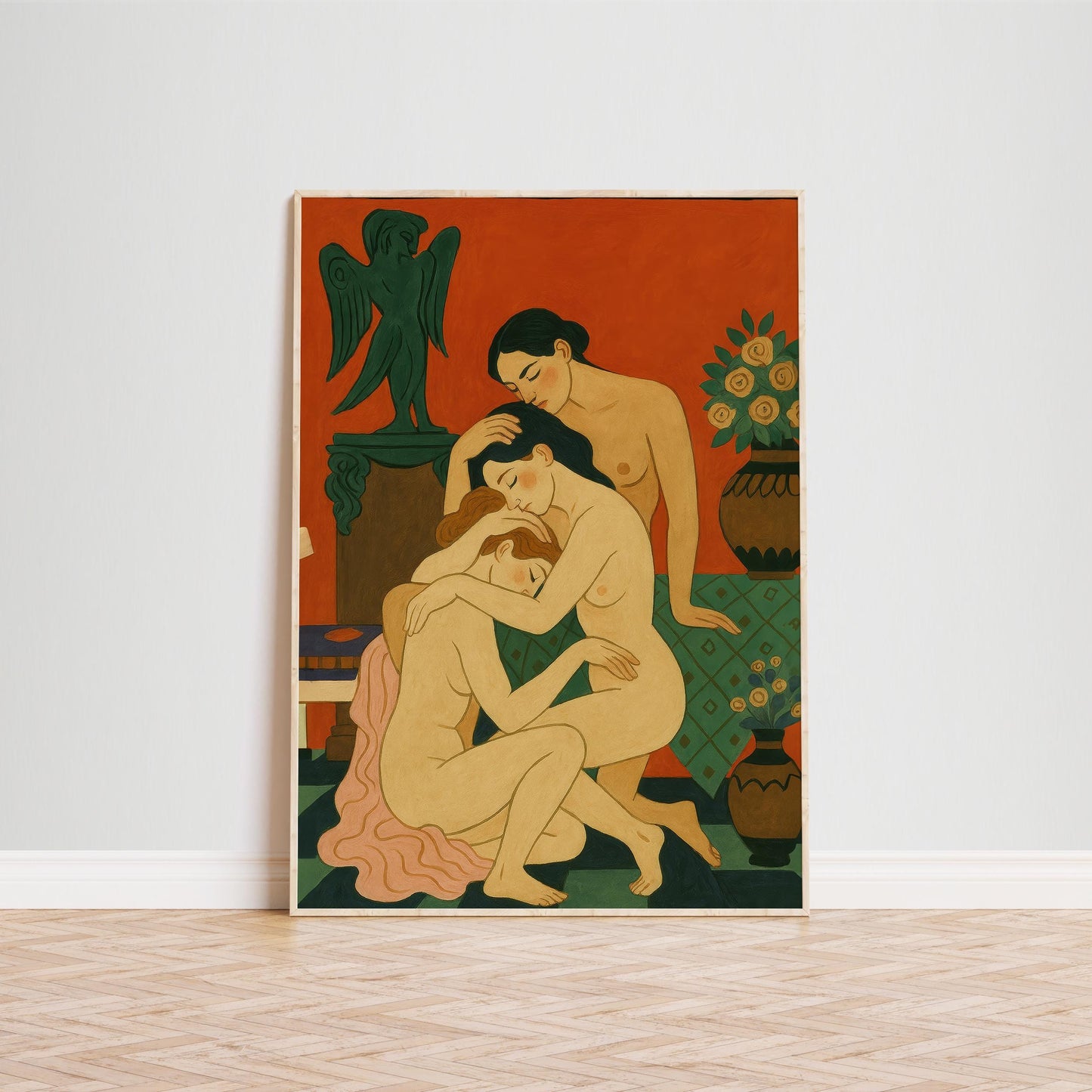 Sensual Nude Art Print – Female Trio Poster | Modern Feminine Art Decor