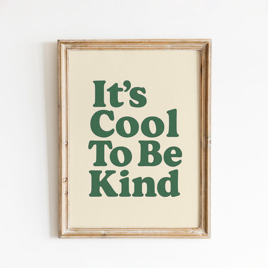 Be Kind Poster – Minimalist Retro Quote Print