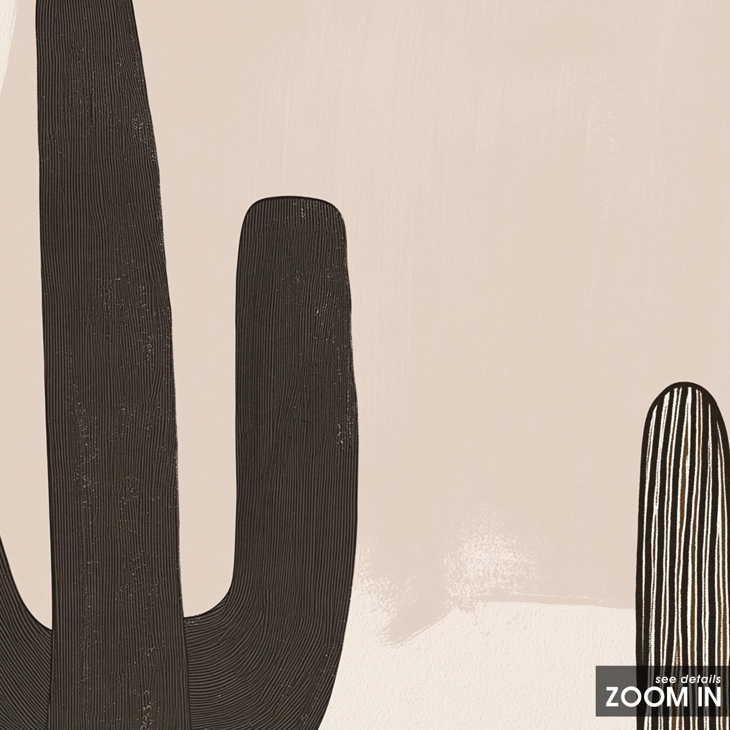 Minimal Saguaro Cactus Art – Desert Earth Tones Poster