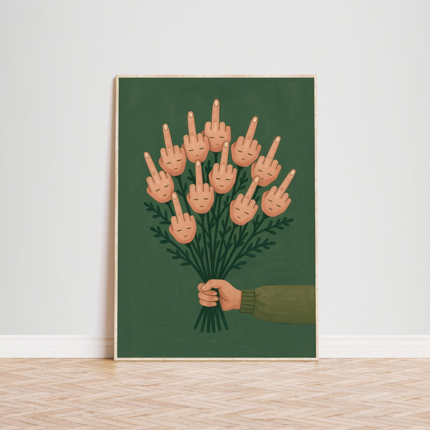 Sarcastic Wall Art – Bold Statement Art | Cheeky Flower Bouquet Poster