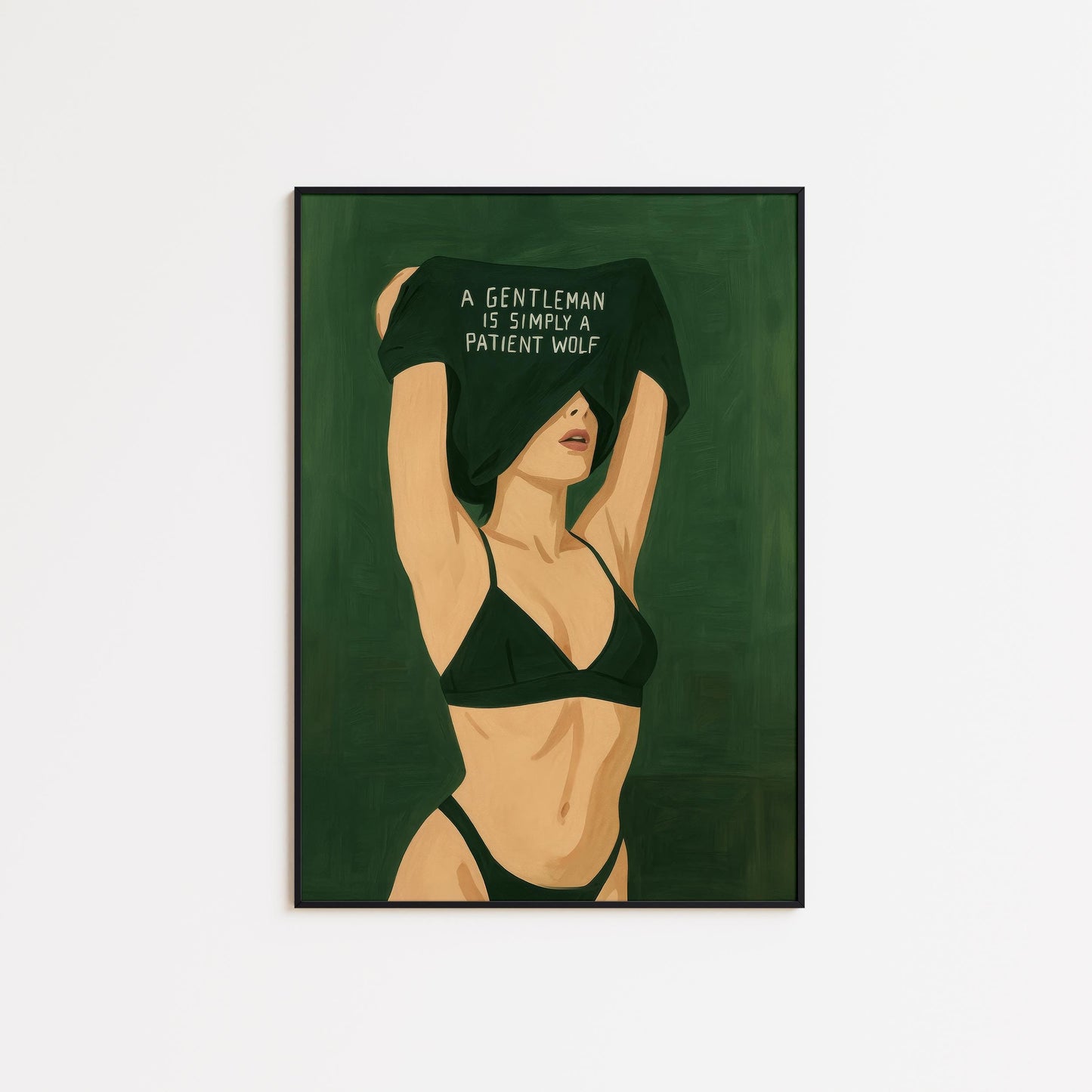 Gentleman Wolf Art – Retro Woman Print | Sexy Quote & Bold Wall Decor