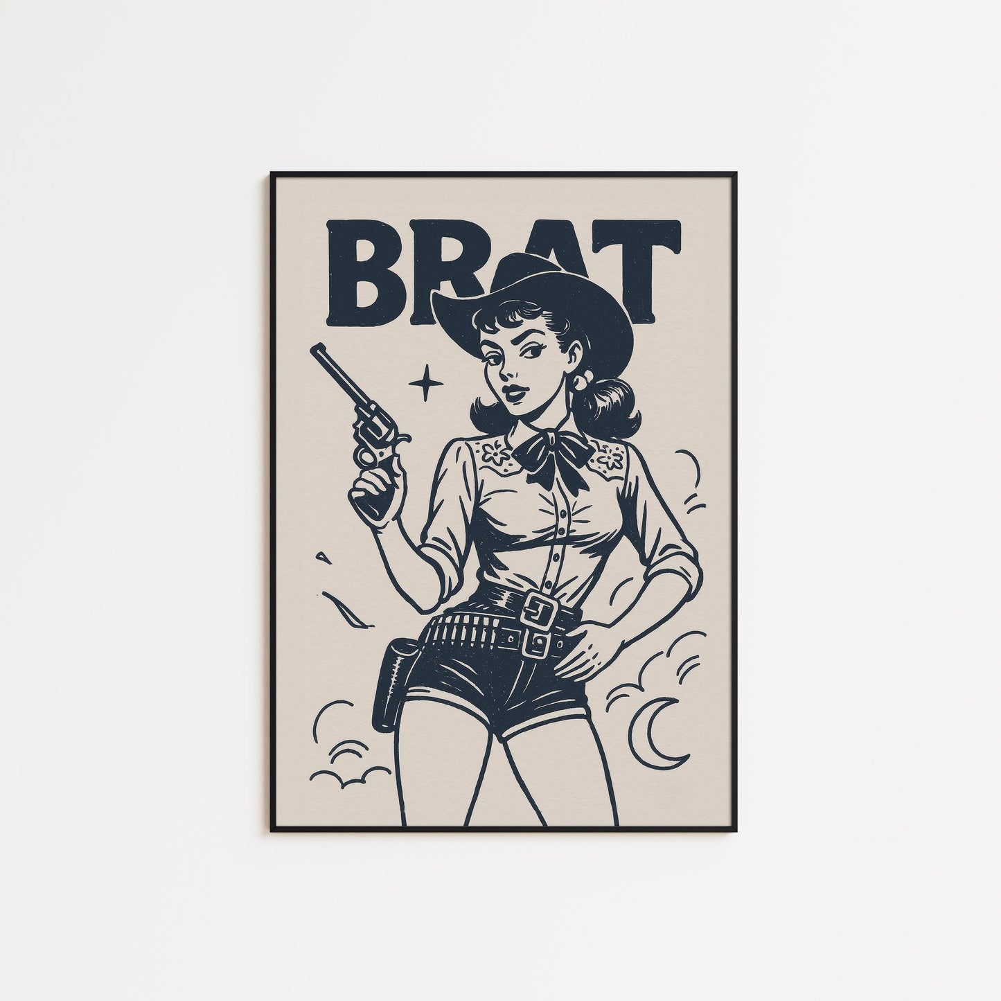 BRAT – Retro Cowgirl Attitude Poster