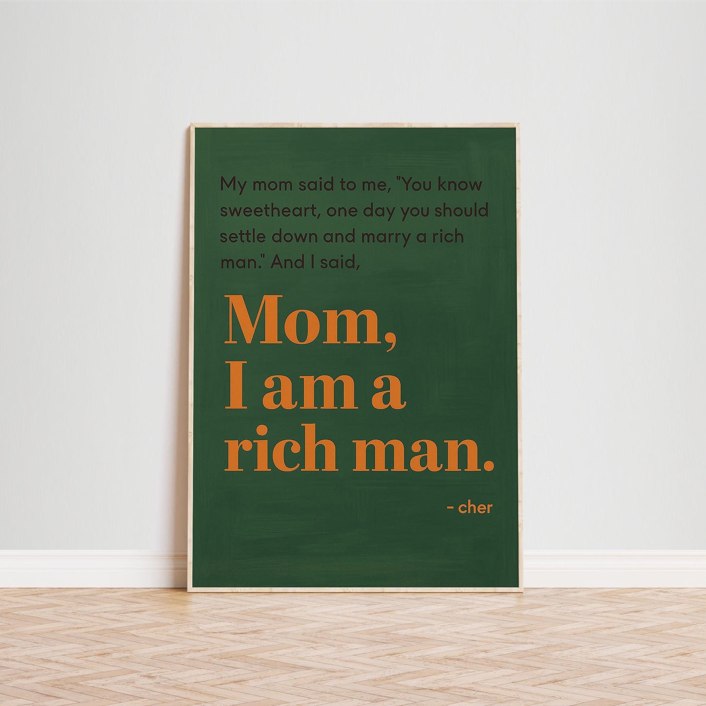 Feminist Wall Art – Motivational Quote Poster Featuring Cher’s Bold Typography