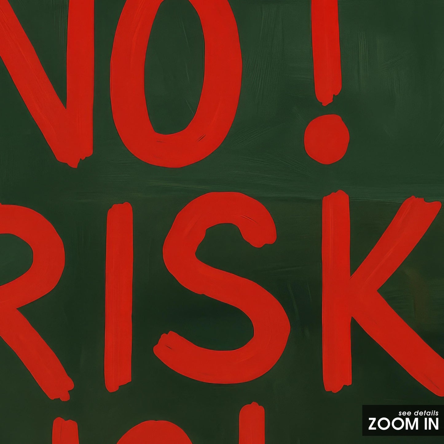 No Risk No Story Poster – Bold Red Retro Typography Wall Art