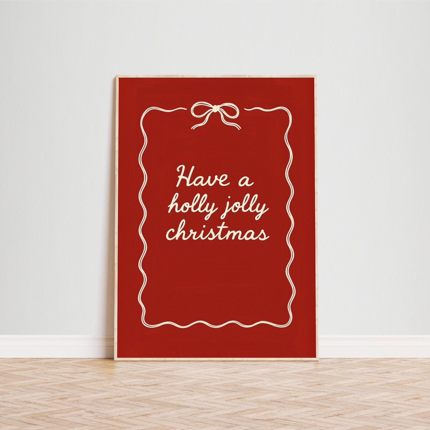 Christmas Holiday Poster – Retro Red Holiday Decor With Elegant Typography