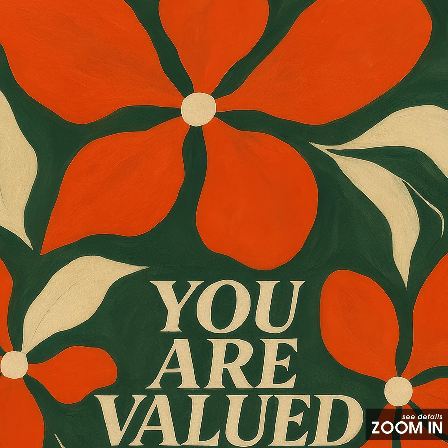 Motivational Wall Art – Floral Wall Decor With Positive Daily Affirmation Print